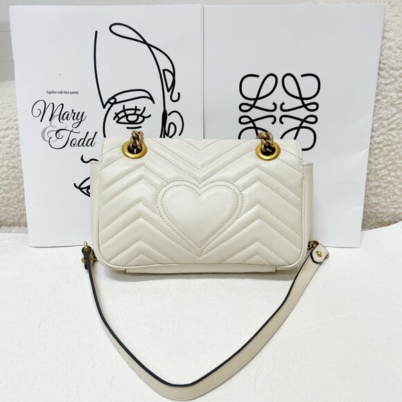 Gucci GG Marmont Double G white single-shoulder bag - Picture 2 of 8